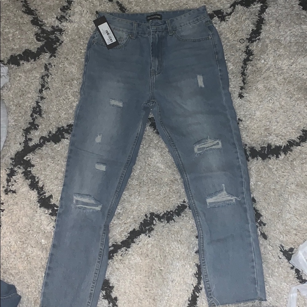 Brand New Distressed Mom jeans